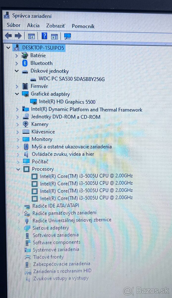 HP 250 G5 / i3 5005U / 4GB RAM / 256 GB SSD / 15.6" - 12