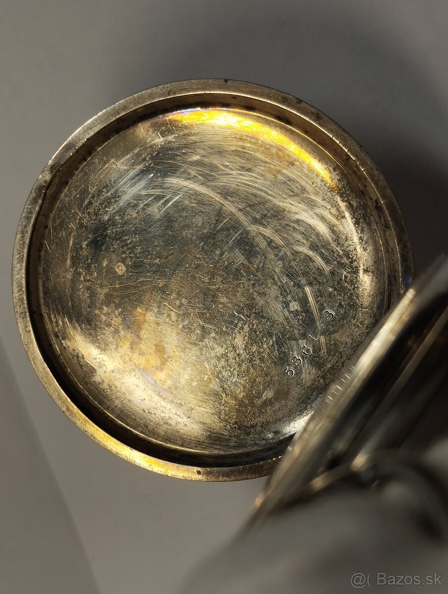 Strieborné velmi staré kapesni hodinky, AG, medaile iba 89e - 12