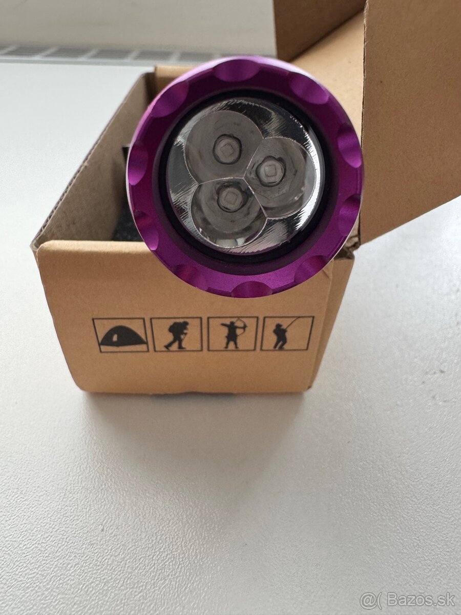 UV LED baterka 3x365nm 3x395nm nabijatelna - 12