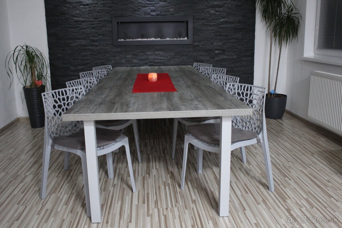 Nový jedálenský stôl pre 8-10 ľudí 300cm x 110cm - 12