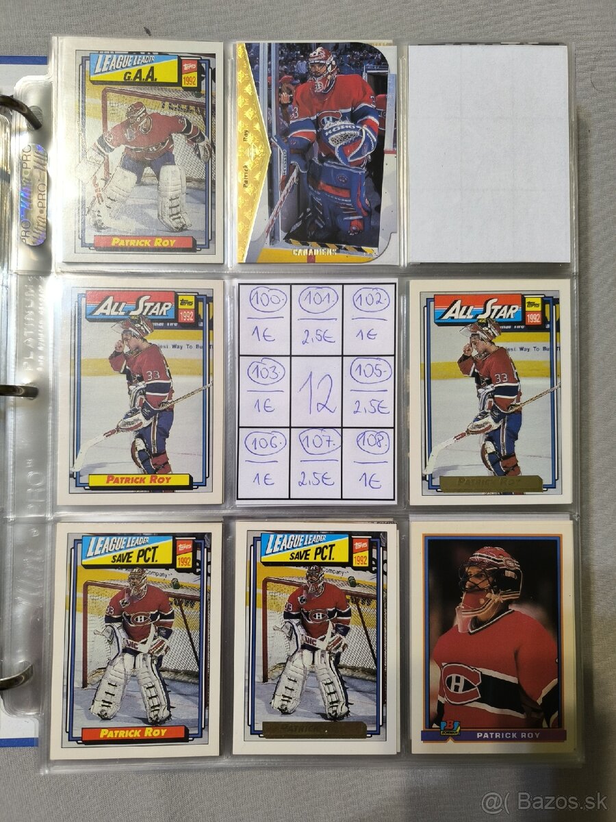 Hokejové kartičky - Patrick Roy 1 - 12