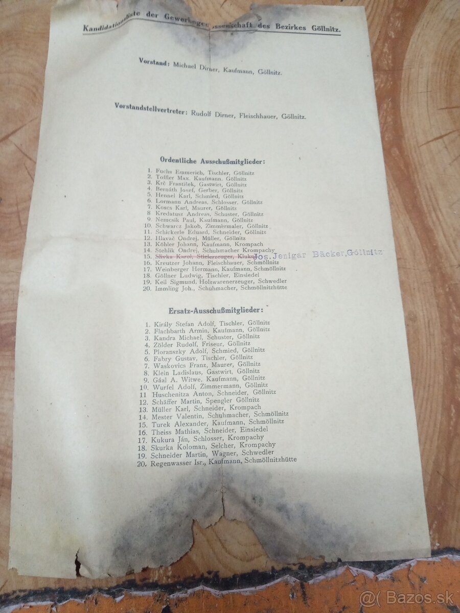 Gelnica voľby leták starý - 12