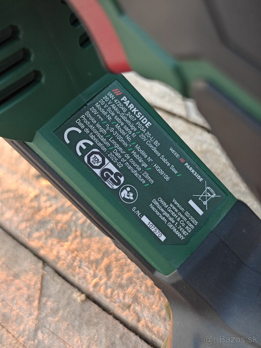 PARKSIDE • aku chvostová píla PSSA 20-Li B2 - 12
