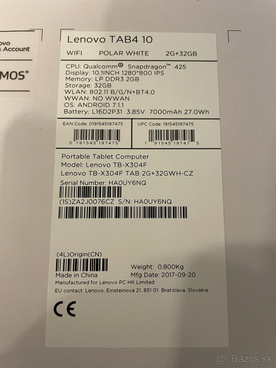 Lenovo Tab 4 10 WIFI 2G + 32GB biely + zatvárací obal - 12