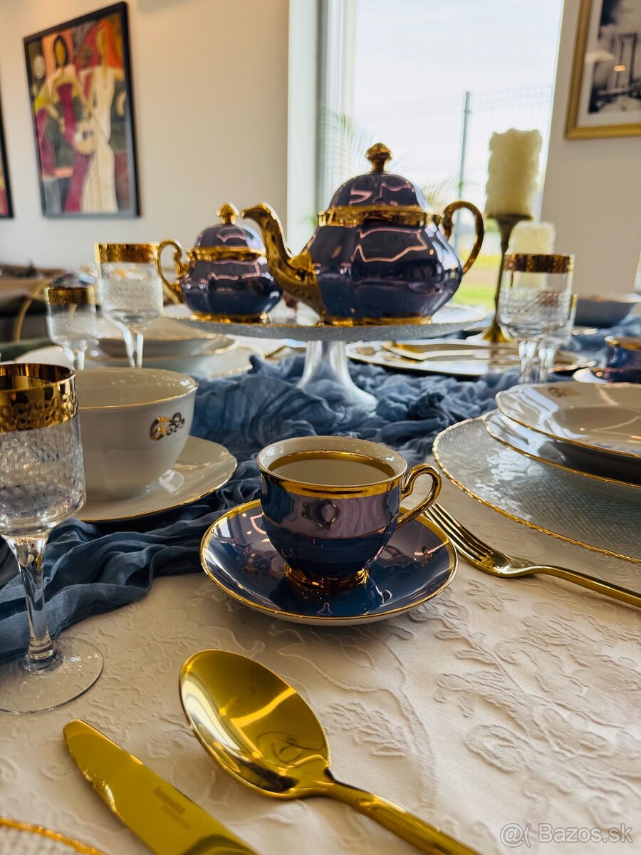 AKCIA Retro vitrínová obedová súprava s nezábudkami - 12