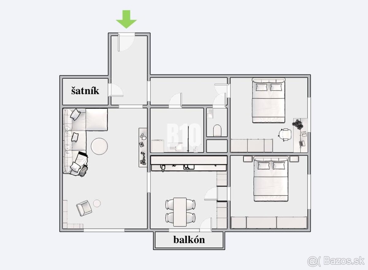 NOVÝ 3 izb. byt s balkónom "bez kompromisov" - Nitra (klim - 12