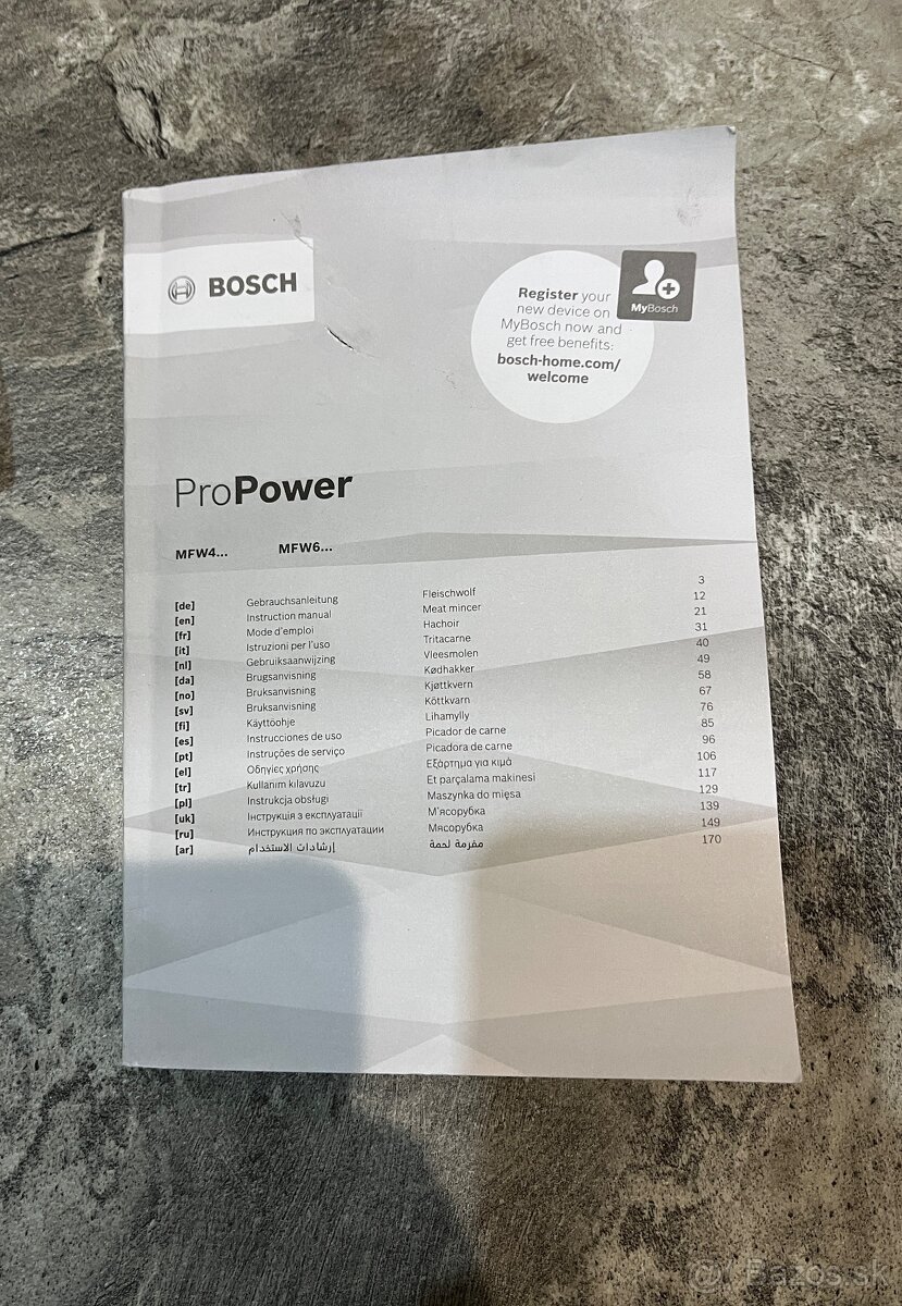 Nový mäsomlynček Bosch MFW68660 ProPower 2200 W - 12