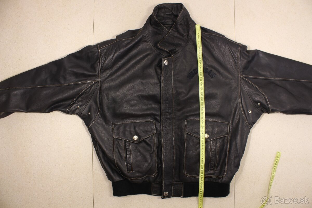 Pánská luxusní kožená bunda bomber Uncle Sam XL - 12