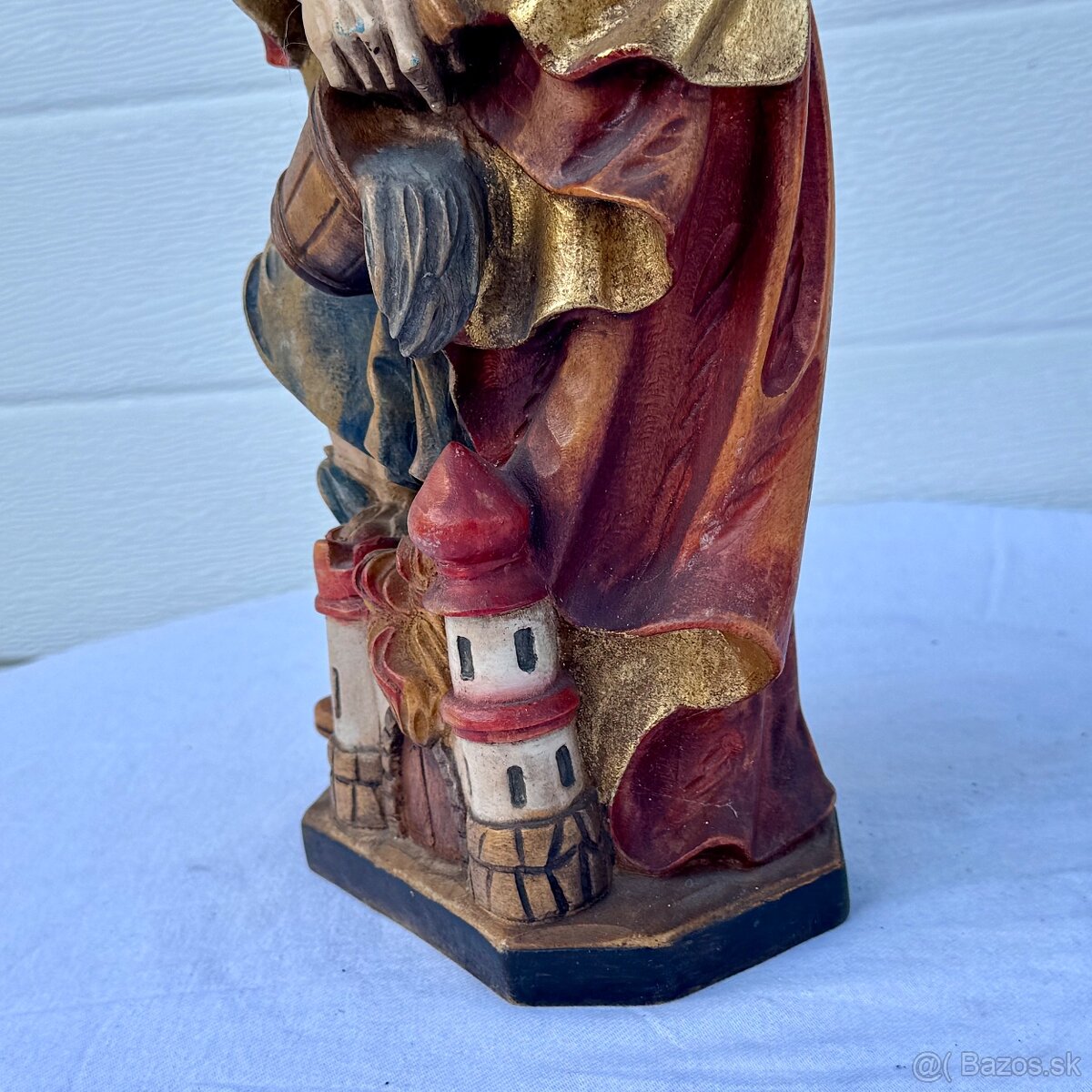 Dřevěná malovaná socha svatý Florián - 12