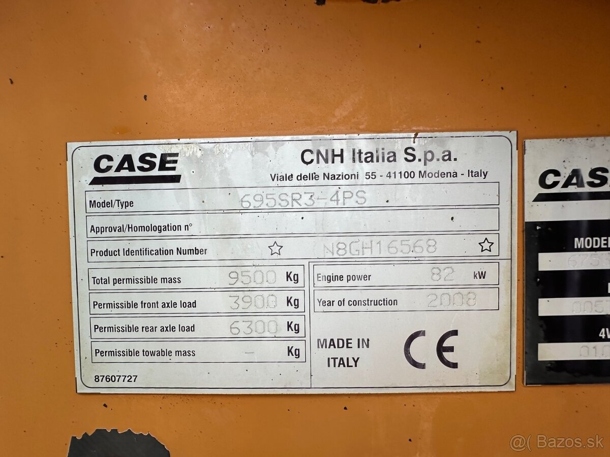 CASE 695 SR 4X4 traktorbager 2008 VIN 568 - 12