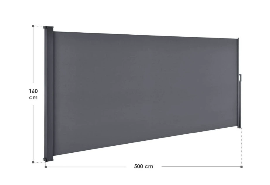Bočná zaťahovacia markíza - rôzne rozmery - šedá a béžová - 12