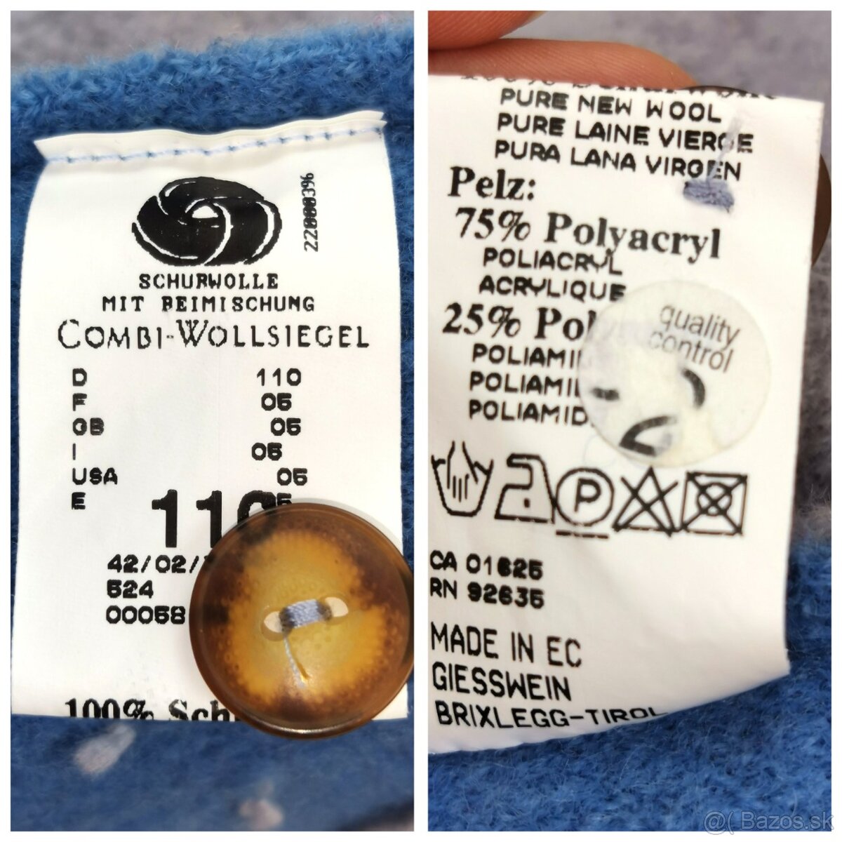 Giesswein-vlnenný kabátik veľkosť 110 - 12