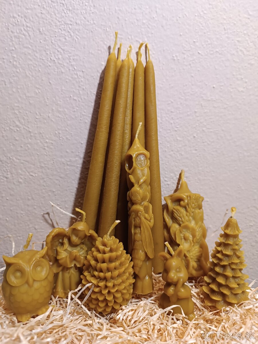 Sviečky zo včelieho vosku a ozdoby na stromček - 12