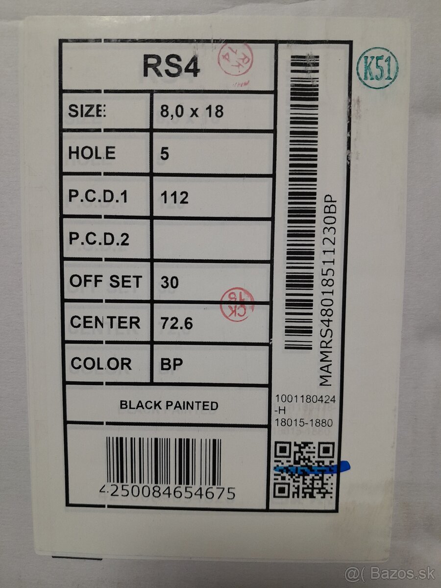 Alu disky R18 5x112 Et30 8J MAM RS4 BP škoda Seat Audi Vw - 12