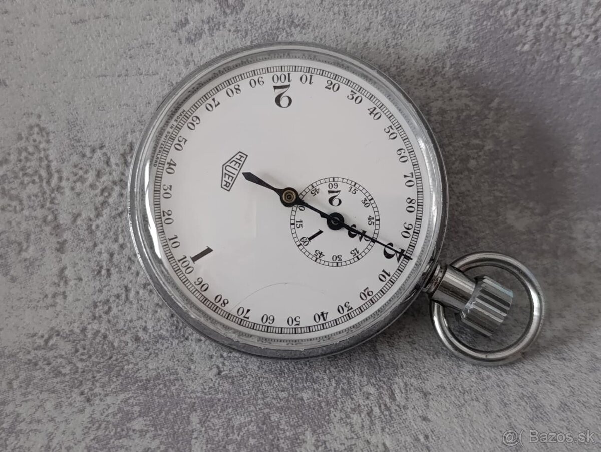 Velmi staré vojenské švýcarské stopky mikrograph Heuer - 12