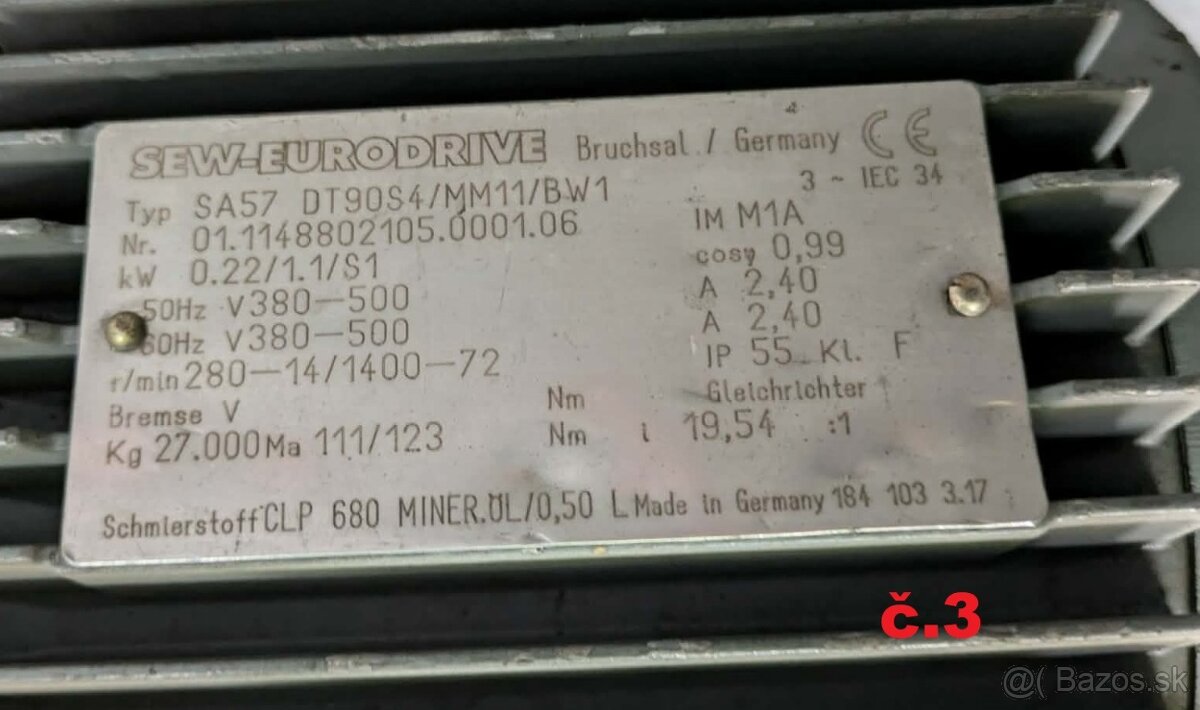 Elektromotory s prevodovkou SEW 3x - 12