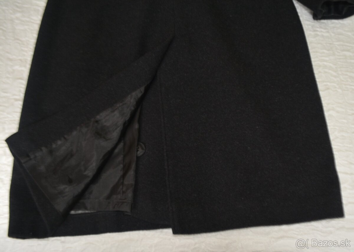 Vlneno-kašmírový kabát s kožušinkou, veľ. L/42 - 12