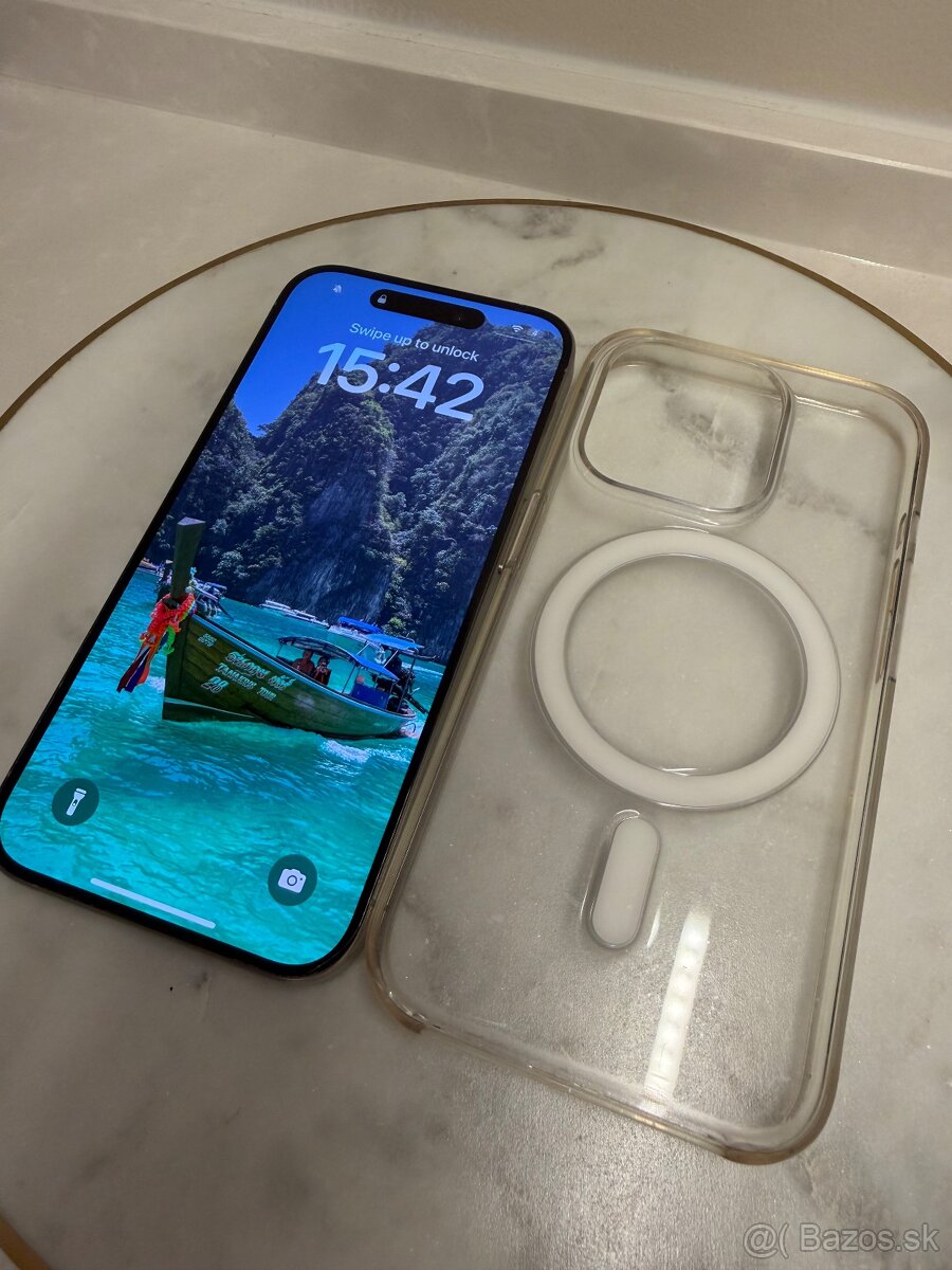 Predám iPhone 15 Pro Natural Titanium, 128 GB + kryt apple - 12