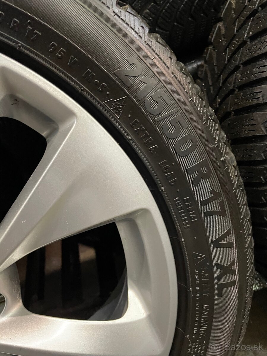 4x108 R17 6,5J ET20 Opel Crossland X + 215/50 R17 zimné - 12