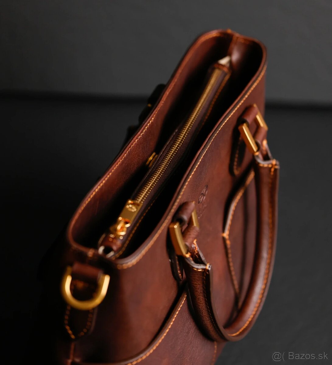 hnedá kožená kabelka - nová - 12