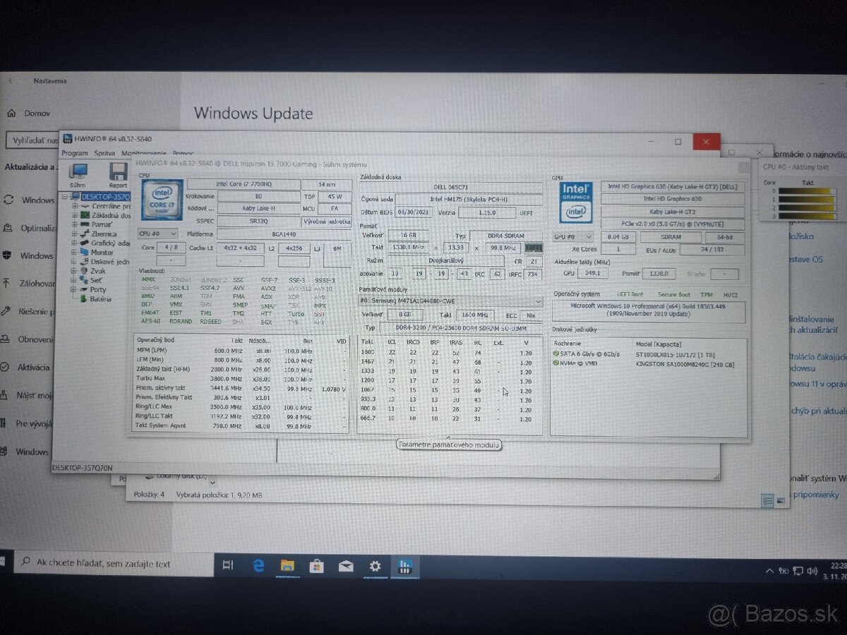 Dell Inspiron 15 Gaming 7567—I7, GTX1050Ti, 16GB, 256GB+1TB - 12
