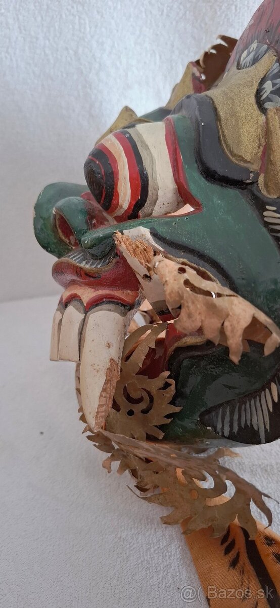 3 ručne tesané masky Barong a ceremoniálna maska (Bali) - 12