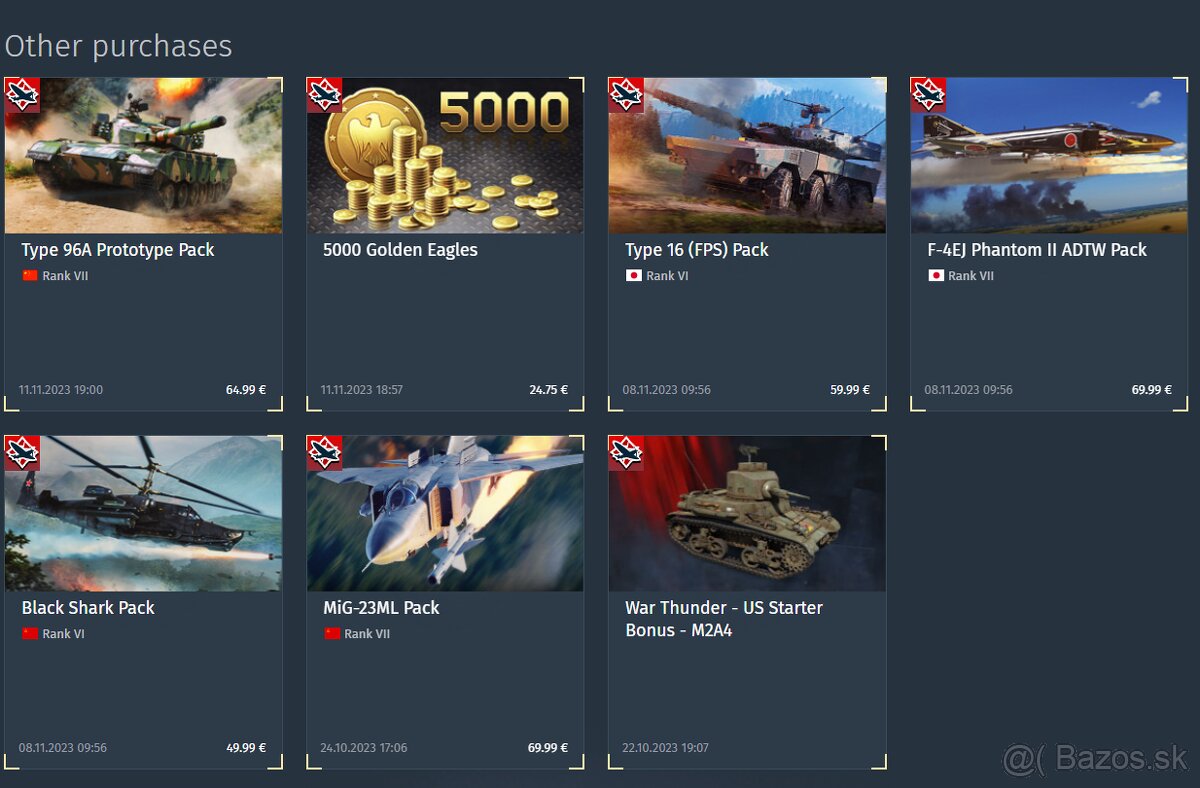 War Thunder účet - 12