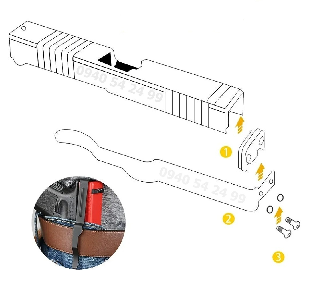 Montážna sada GLOCK - clipdraw spona - 12