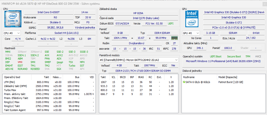 počítač HP EliteDesk G3 DM 35W - 12