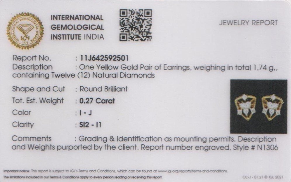 Zlaté náušnice s diamantmi. Darček na krstiny či k narodeniu - 12