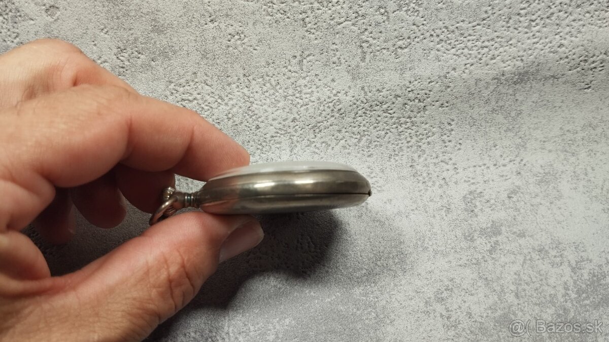 Starožitné pánské švýcarské kapesní STŘÍBRNÉ hodinky DOXA - 12