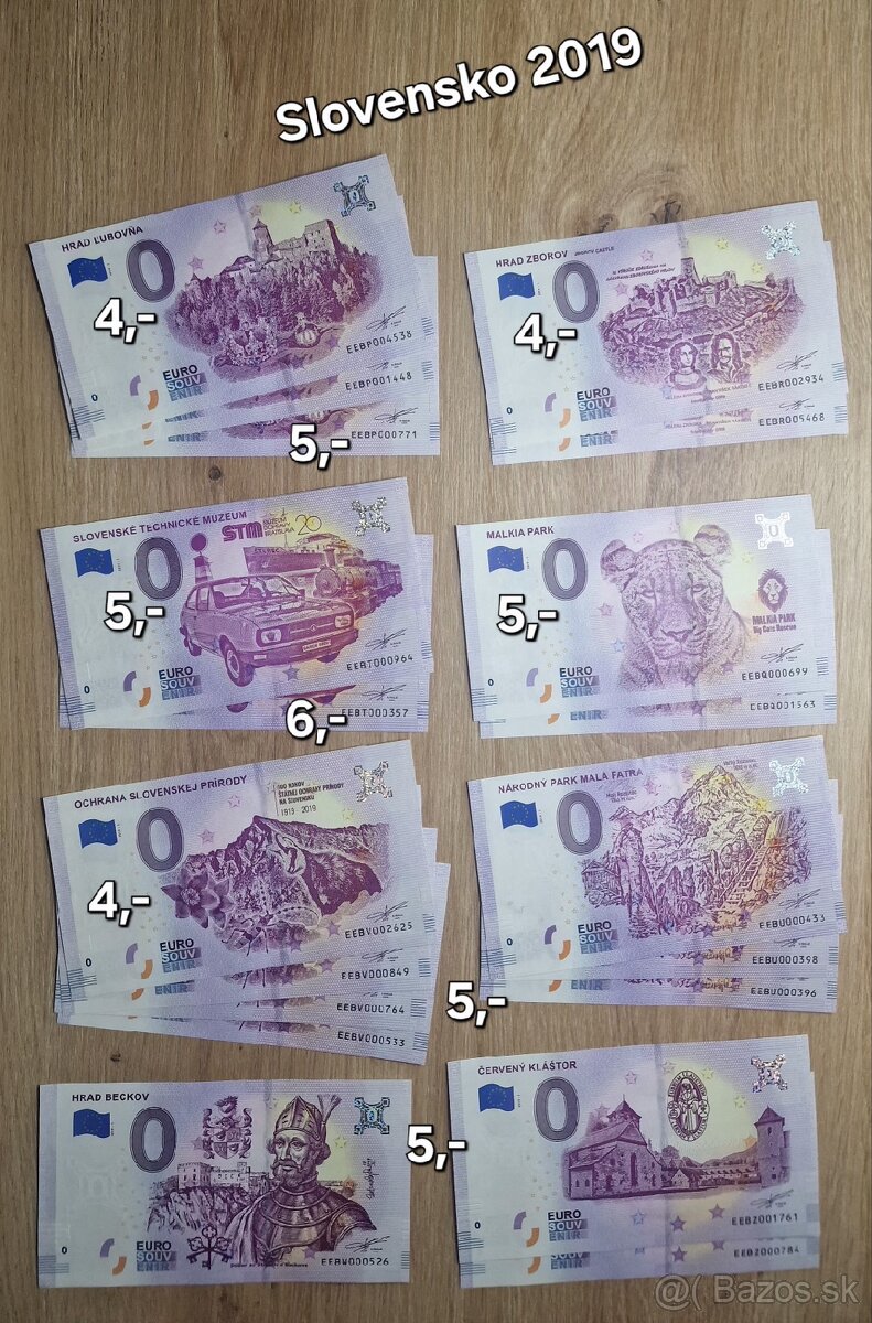 Na predaj - 0 Eurosuvenírové bankovky rôznych štátov sveta. - 12