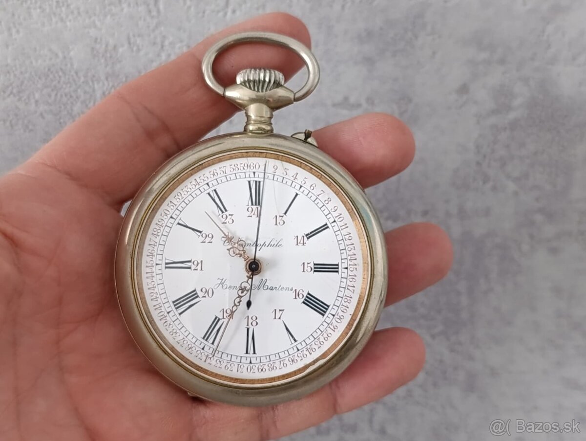 Velmi zajímavé a moc pěkné masivní kapesní hodinky COLOMBOP - 12