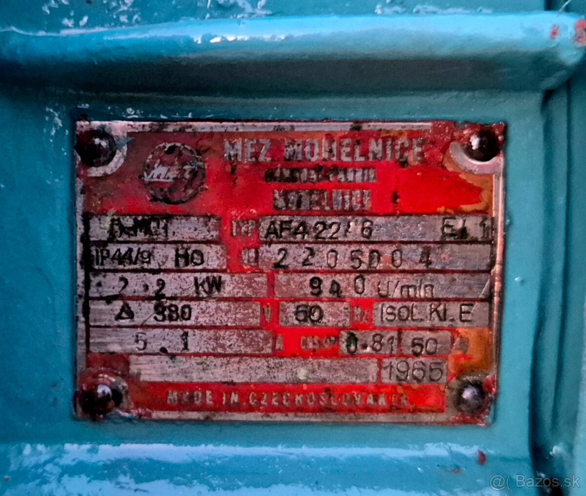 Predám 3 fázovy elektromotor MEZ Mohelnice 2,2kW - 12