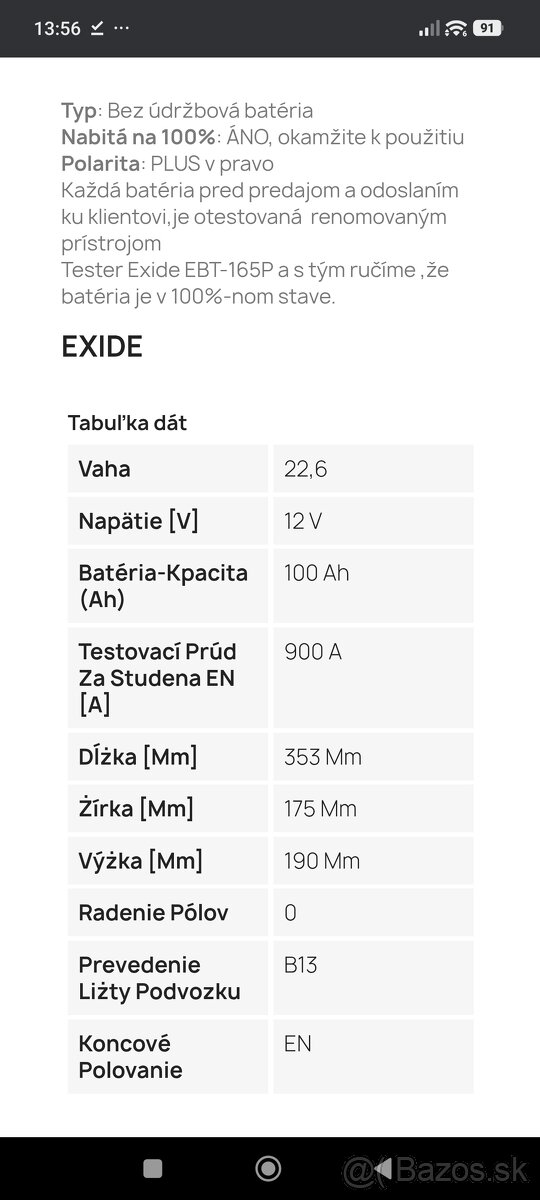Exide Premium 12V 100Ah 900A EA1000 - 12