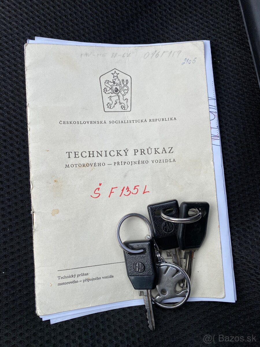 Škoda favorit 135 rv 1990 SK TP a ŠPZ sezónne prezutie - 12