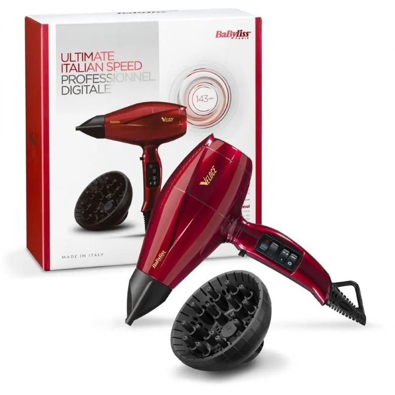 FÉN BaByliss Veloce 2200W červený + darček - 12