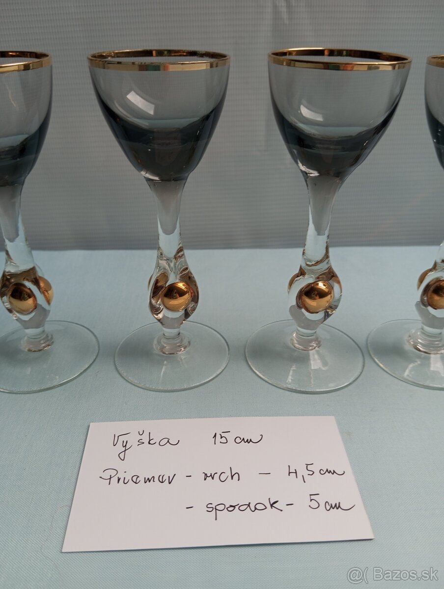 POHÁRE - ZLATÁ ZUZANA - dymová farba - 12