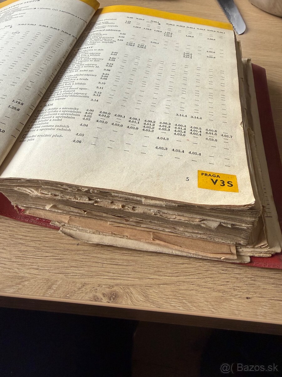 Predam zoznam nahradnych dielov PRAGA V3S ,vsetky modely - 12