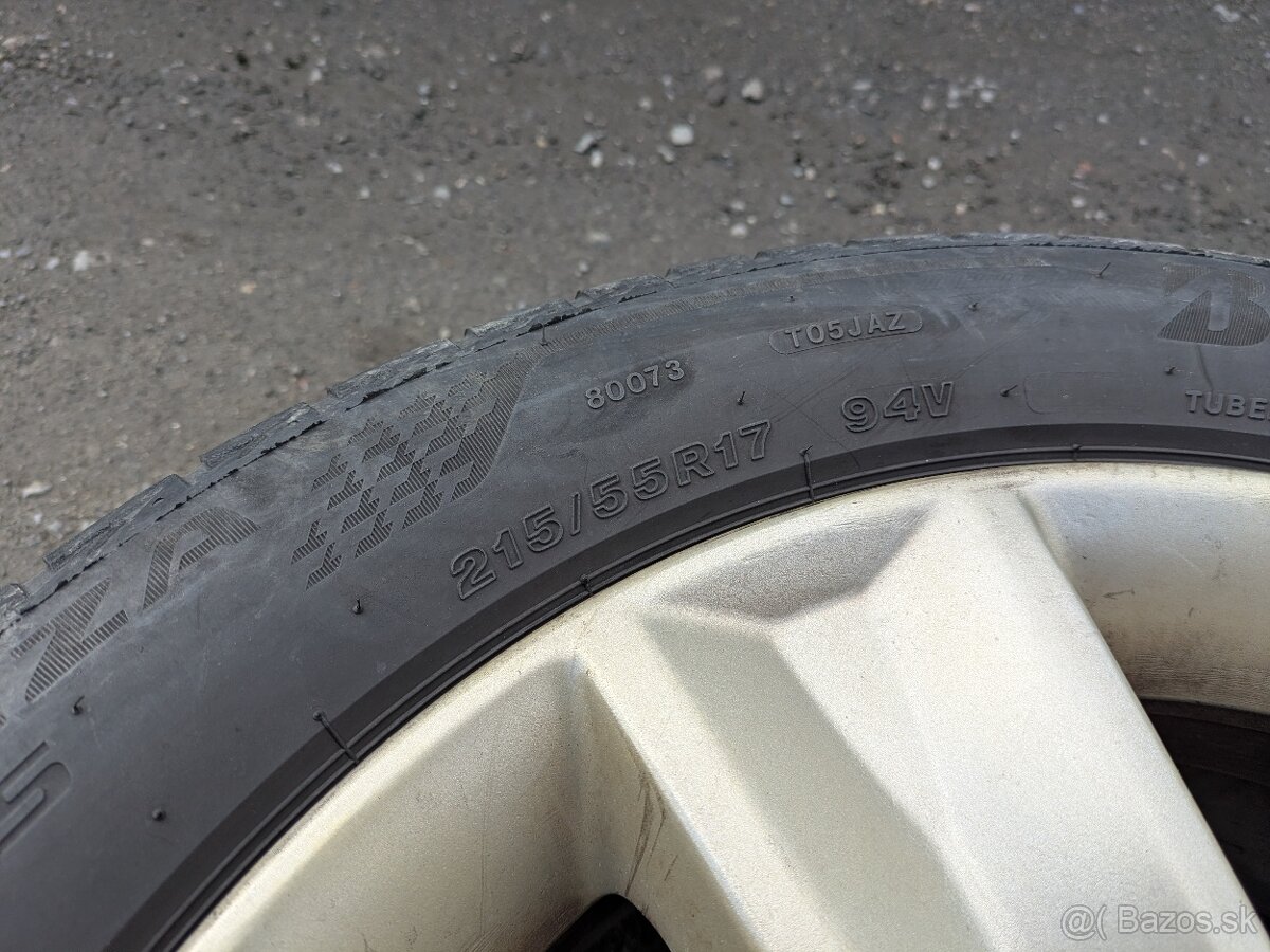 17" ALU kolesa Subaru 7Jx17 ET 48+pneu Bridgestone 215/55R1 - 12