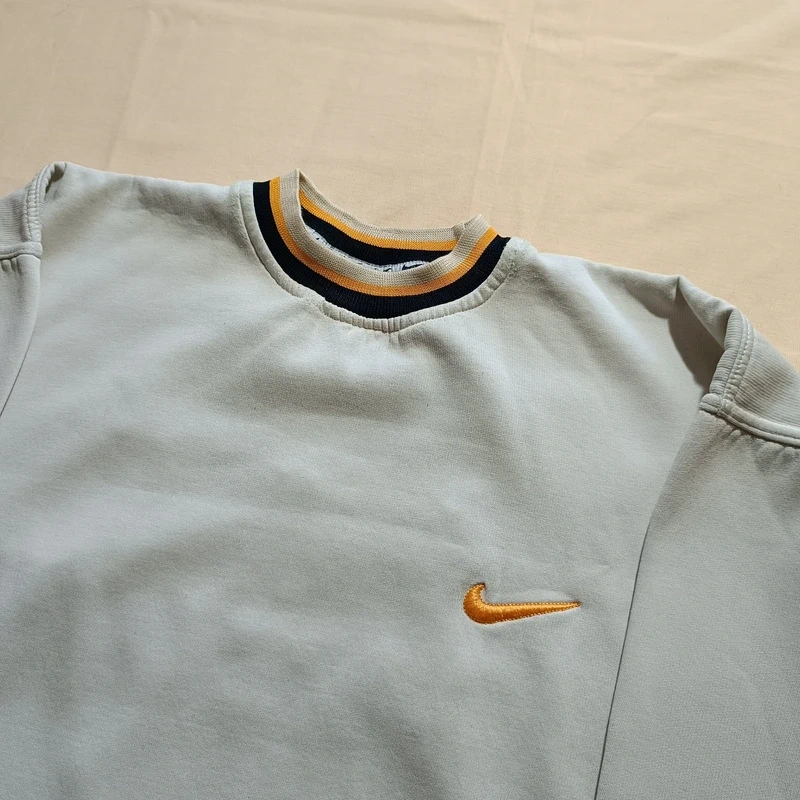 Vintage 90s NIKE Service béžová mikina bez kapucne XL - 12