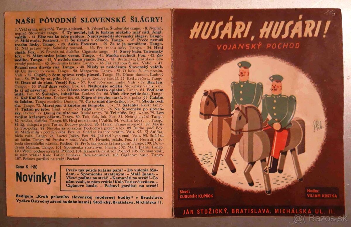 Slovenský štat- predám dobove noty-piesne,rozne..Pochody HG, - 12