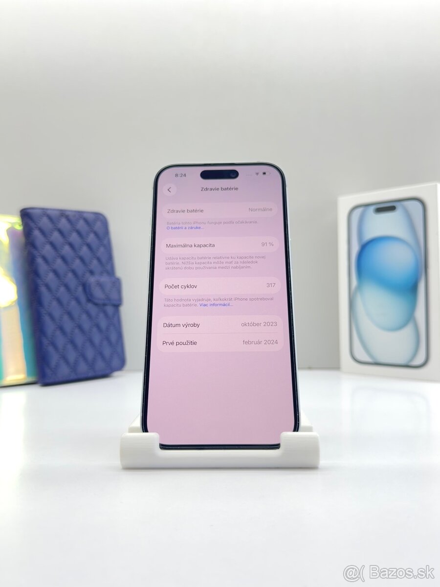 iPhone 15 128GB BLUE ORIGINÁL STAV+PRÍSLUŠENSTVO - 12