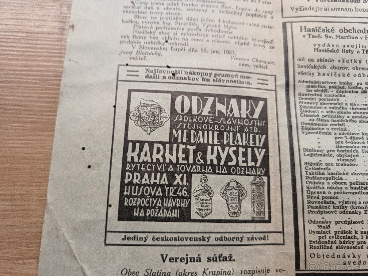 6x Hasičské listy 1936,1937,1940 - 12