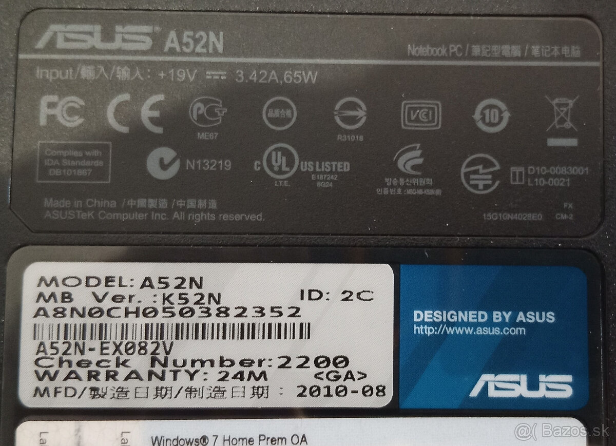 ASUS A52N - 12