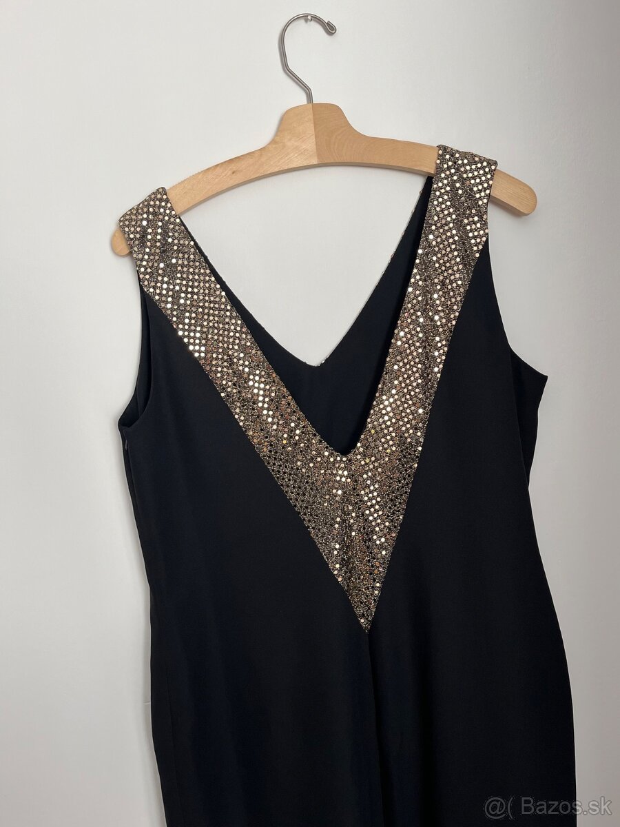 Elegantné Čierne Šaty Millennium s Oslnivými Zlatými Trbliet - 12