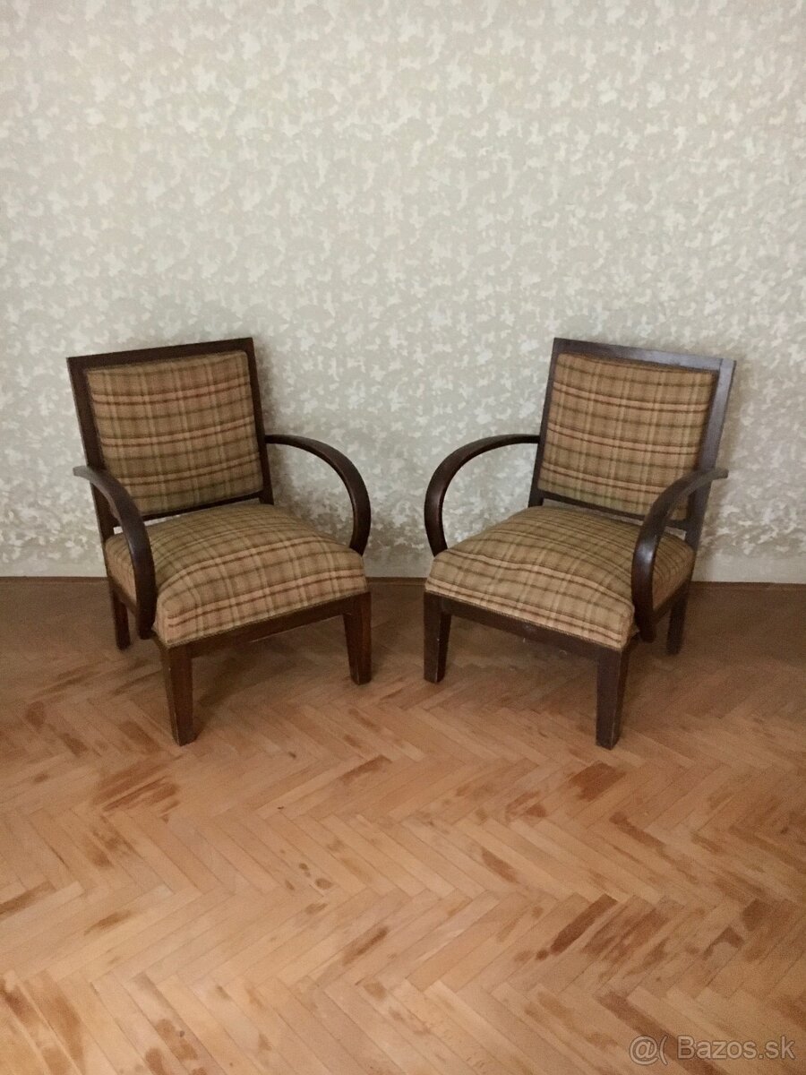 Dve kresla starožitné 1930-40 - 12