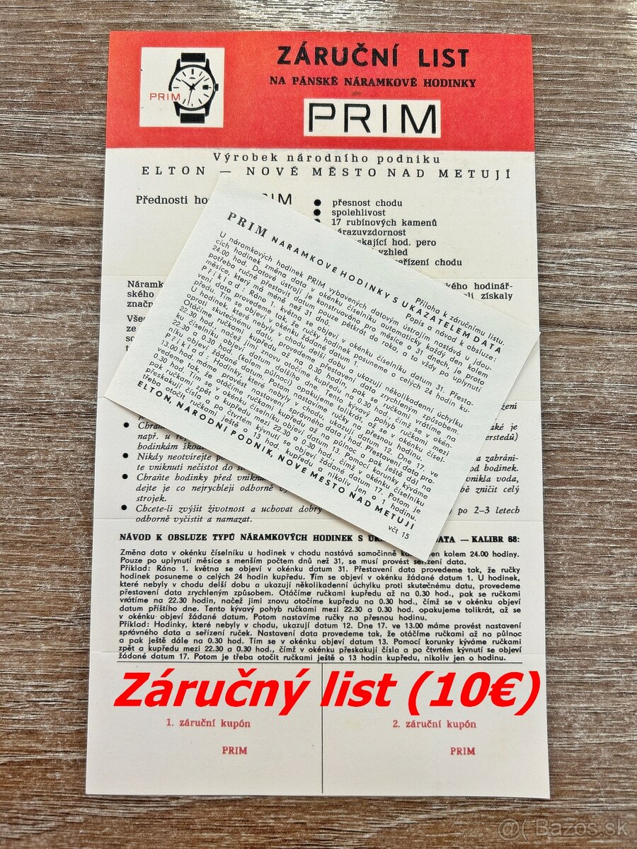 Československé mechanické vintage retro hodinky PRIM Brusel - 12