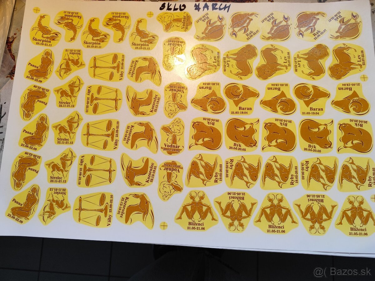 Predam Vypaľovacie nalepky na sklo, porcelán,200C - 12