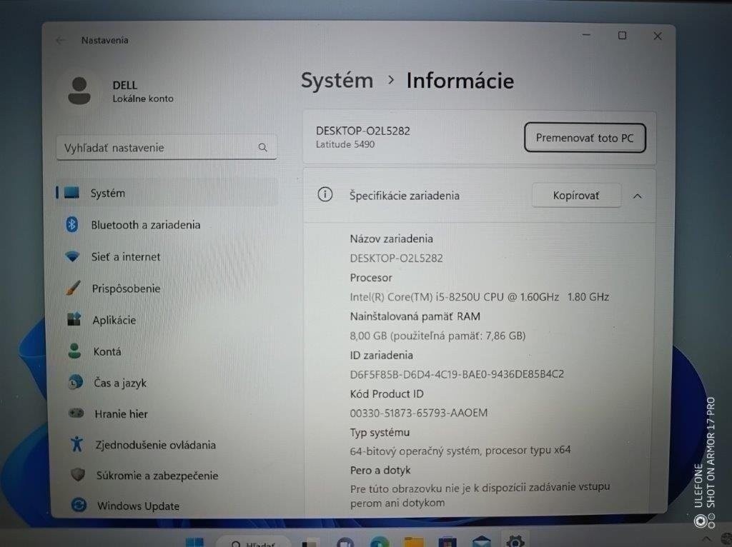14"Dell Latitude 5490, i5, 8/16Ram, 512/1TB Win 11Pro FHD - 12